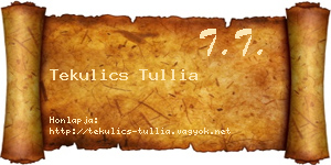 Tekulics Tullia névjegykártya